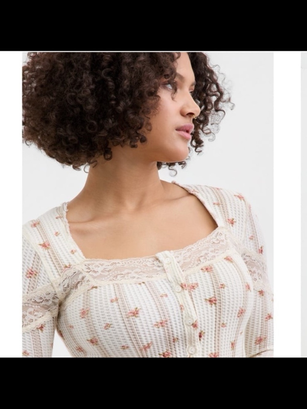 NWT free people women’s let’s party cardi- print square neck top size medium - Picture 8 of 10